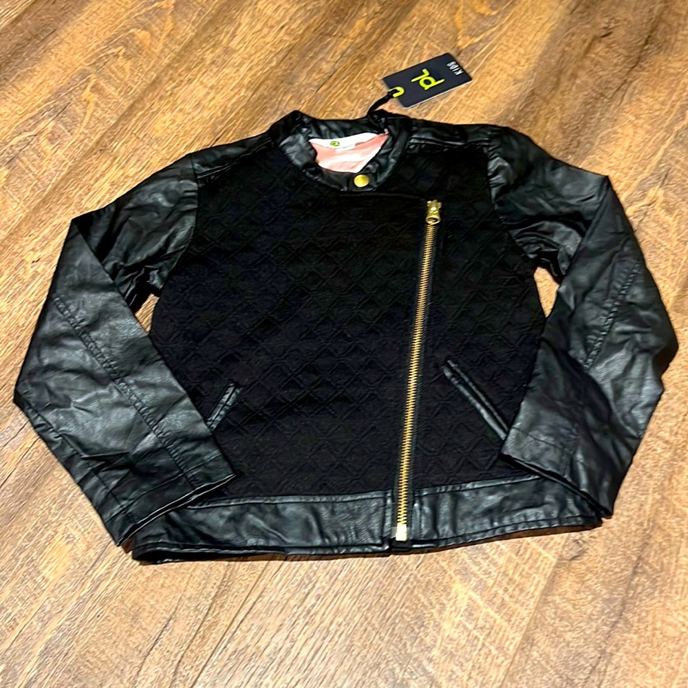 Petit Lem kids faux leather Moto coat  NWT